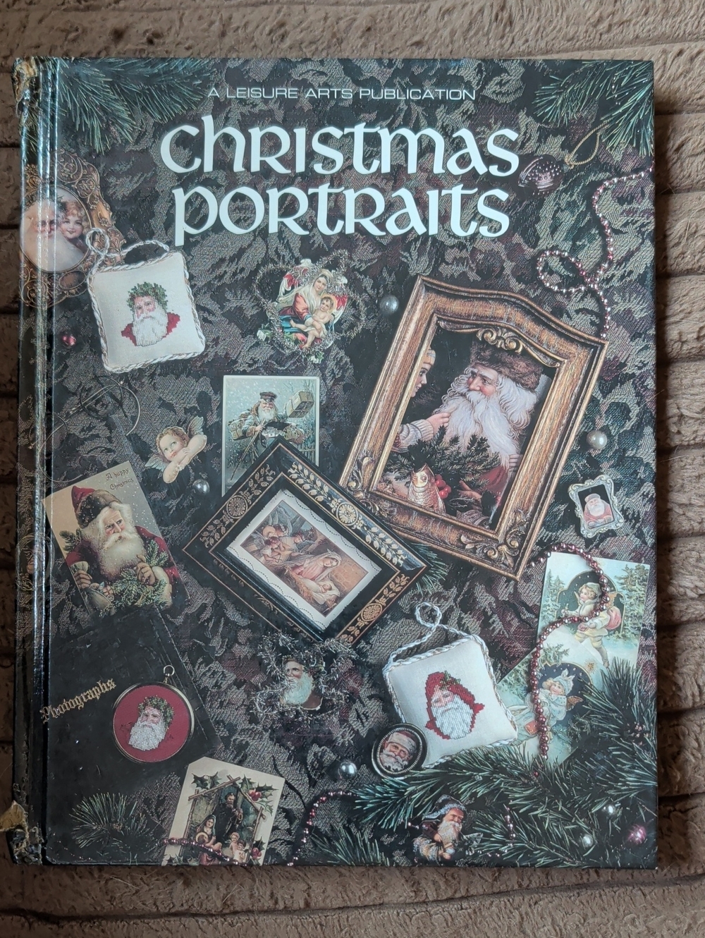 Christmas Portraits Decorative Art Book — Dark Green & Cream